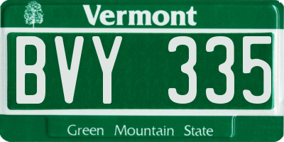 VT license plate BVY335