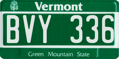 VT license plate BVY336