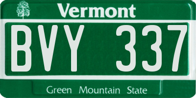 VT license plate BVY337
