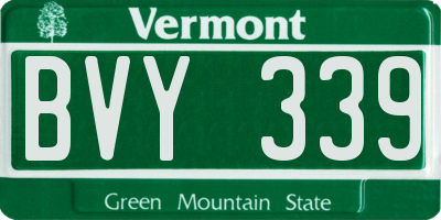 VT license plate BVY339