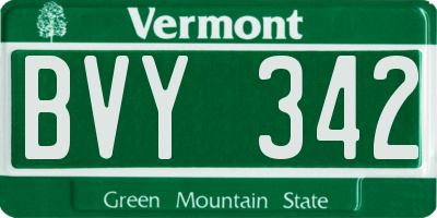 VT license plate BVY342