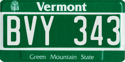 VT license plate BVY343