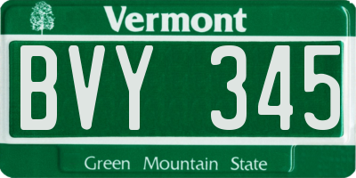 VT license plate BVY345