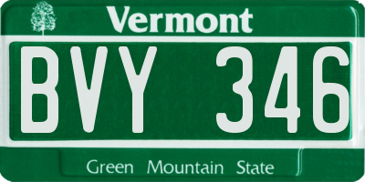 VT license plate BVY346