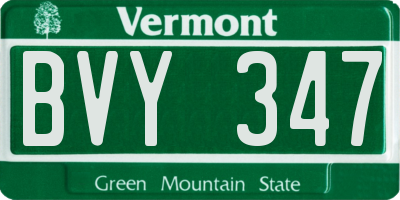 VT license plate BVY347