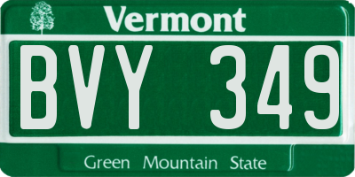 VT license plate BVY349