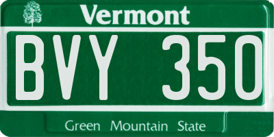 VT license plate BVY350