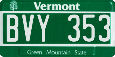 VT license plate BVY353