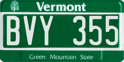 VT license plate BVY355