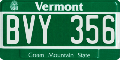 VT license plate BVY356