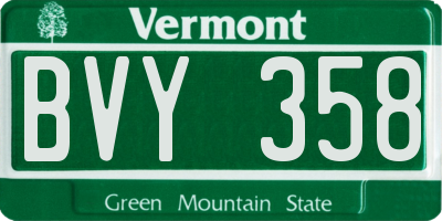 VT license plate BVY358