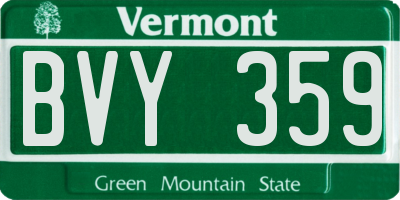 VT license plate BVY359