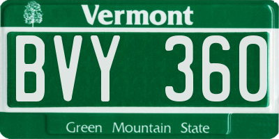 VT license plate BVY360