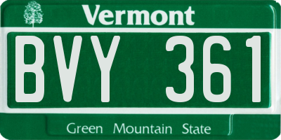VT license plate BVY361