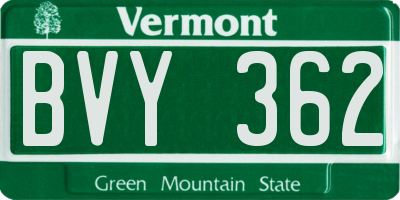 VT license plate BVY362