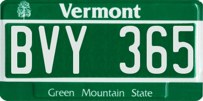 VT license plate BVY365