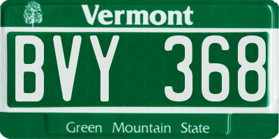 VT license plate BVY368