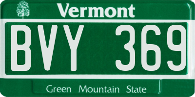 VT license plate BVY369