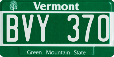 VT license plate BVY370
