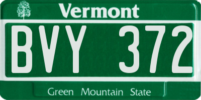 VT license plate BVY372