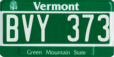 VT license plate BVY373