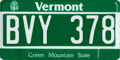 VT license plate BVY378