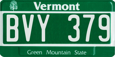 VT license plate BVY379