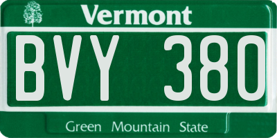 VT license plate BVY380