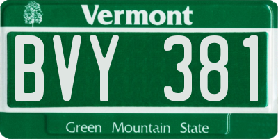 VT license plate BVY381
