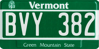 VT license plate BVY382