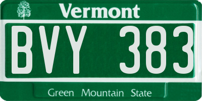 VT license plate BVY383