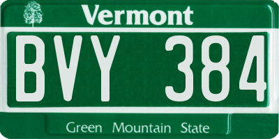 VT license plate BVY384
