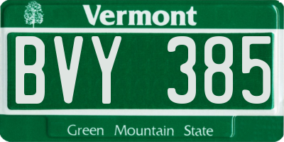 VT license plate BVY385