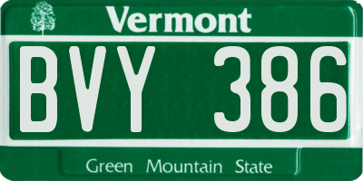 VT license plate BVY386