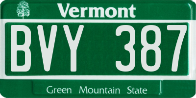 VT license plate BVY387