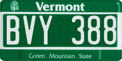 VT license plate BVY388