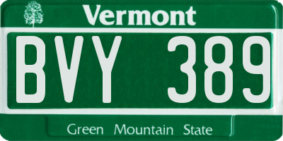 VT license plate BVY389