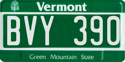 VT license plate BVY390