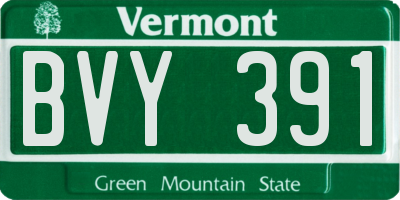 VT license plate BVY391