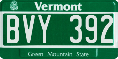 VT license plate BVY392