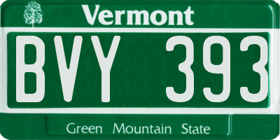 VT license plate BVY393
