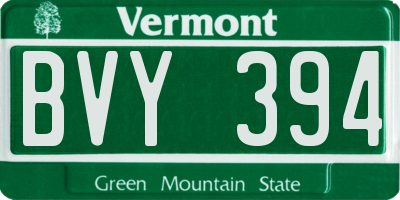 VT license plate BVY394