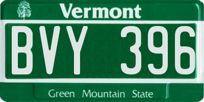 VT license plate BVY396