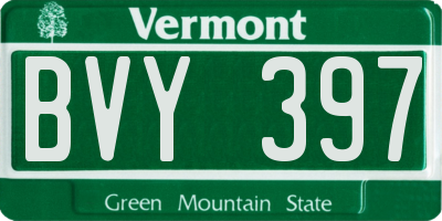VT license plate BVY397