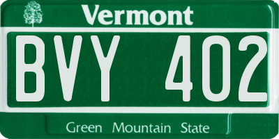 VT license plate BVY402