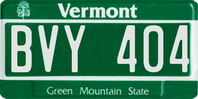 VT license plate BVY404