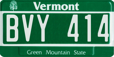 VT license plate BVY414
