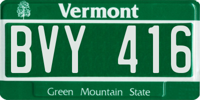 VT license plate BVY416