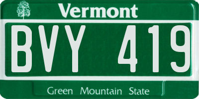VT license plate BVY419
