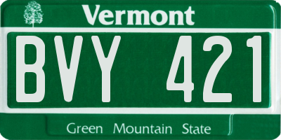VT license plate BVY421